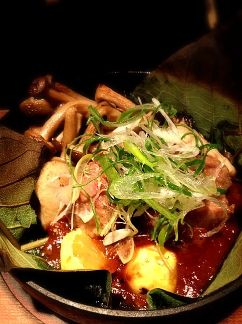 Porkwith miso  on magnolia leaves|Junya Tanakaさん