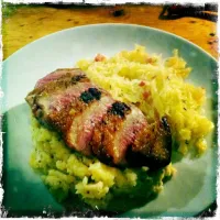 Snapdishの料理写真:duck breast on mustard mash with sour kraut|simonさん