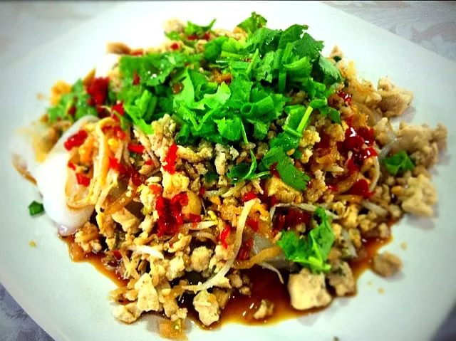 noodle with mixed sweet daigon n grounded pork|nuttyさん