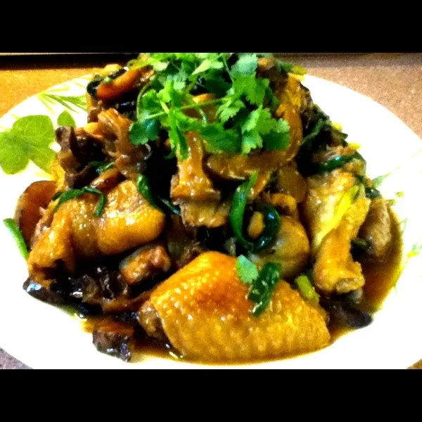 chicken mushroom with oyster sauce|Hoさん