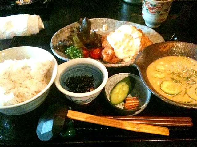 ちきん南蛮定食 with 冷や汁|Masahiko Narazakiさん