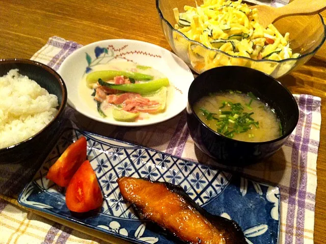 銀ダラ味醂   チンゲン菜のクリーム煮|高田恵子さん