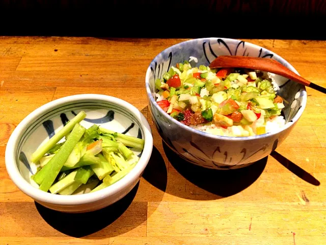 セロリの浅漬けと野菜ぶっかけ丼|前田 タカシさん