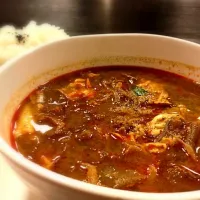 Snapdishの料理写真:ユッケジャンスープ 육 진 스프 Spicy beef soup|吉崎信行さん