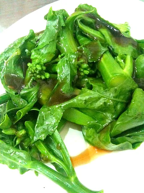 Steamed kale with oyster sauce.|sasi-sOmさん