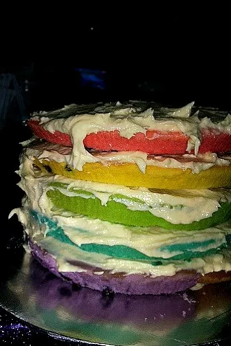 Rainbow layered cake|beh asymさん