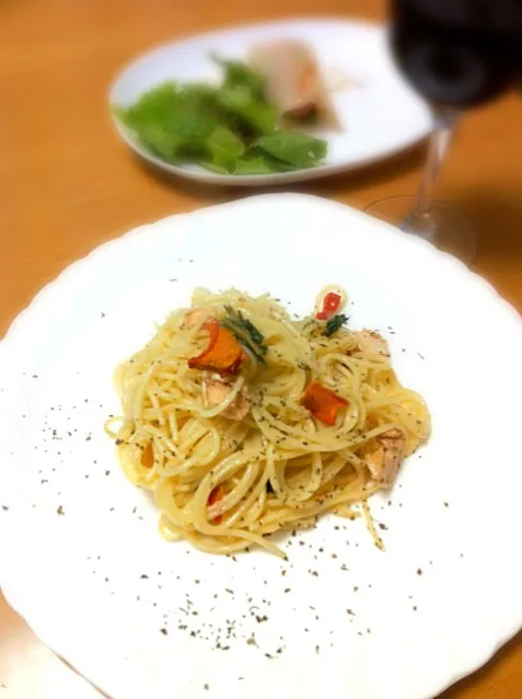 とん畑の３種野菜チップパスタ|tonさん