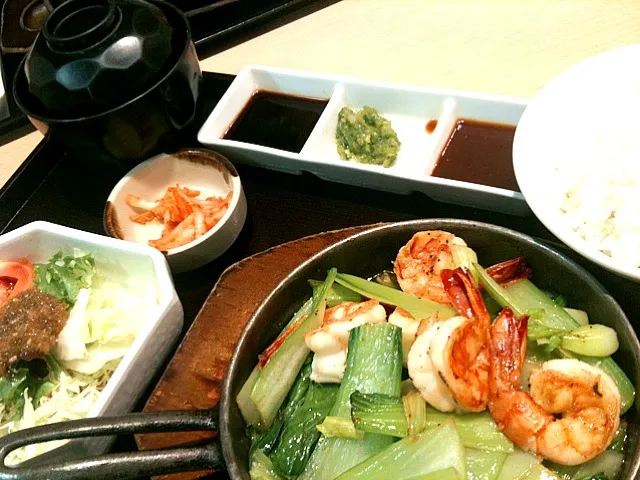 EBI TEPPAN-YAKI :: Grilled Prawn with sauteed Vegetables Set|sasi-sOmさん