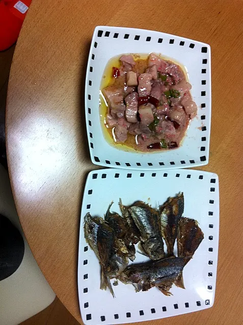 Snapdishの料理写真:binagoongan with pritong isda:))|jennifer yoshidaさん