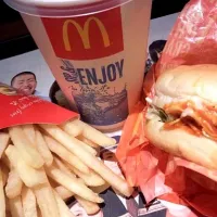 Snapdishの料理写真:マクドナルドのトマトクリームグラコロ。ピザな味。イタリアーノ。普通のグラコロは、品切れ。|maiさん