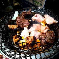 Snapdishの料理写真:お祝い焼肉です。またホルモン、、、|Hiroyukiさん