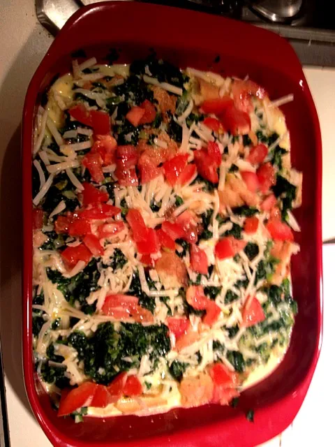 spinach, cheese, and tomato strata|vanessa kenneyさん