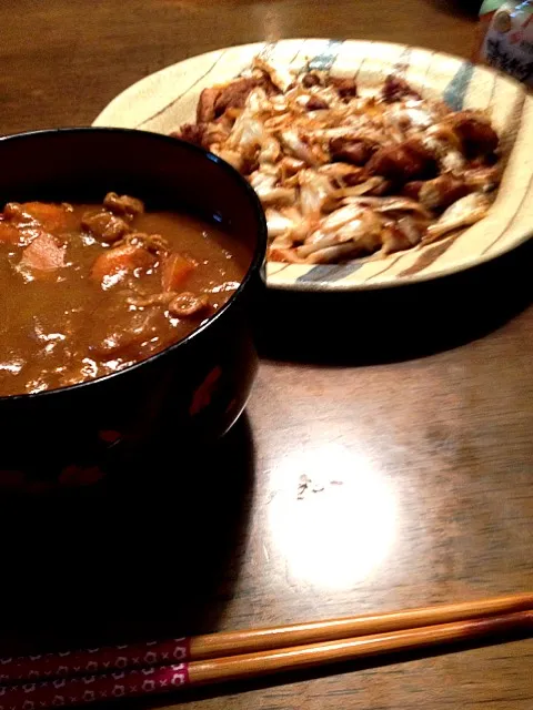 カレーうどん、鶏ちゃん|kkko,さん