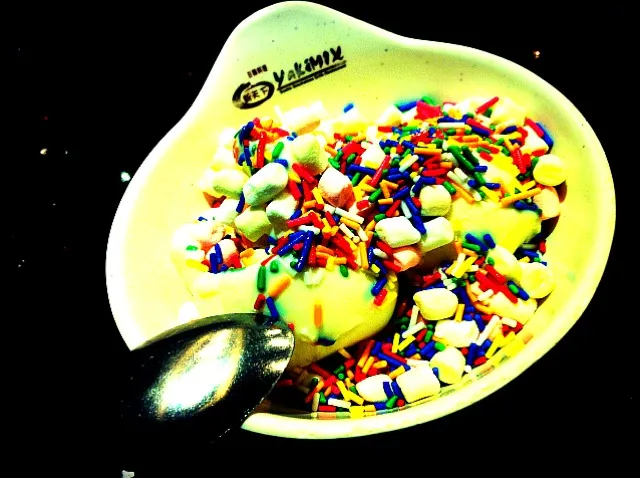 Vanila ice cream with rainbow sprinkles|jayare clarisseさん