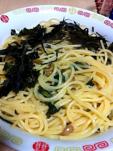 野沢菜納豆の釜玉パスタ|tomsuyaさん