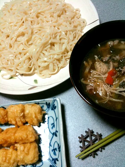 肉汁つけうどんとポテトフライ|gekoさん