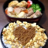 Snapdishの料理写真:豚のネギ・大葉・梅干し巻☆うずらの野菜炒め|YuKiKoさん