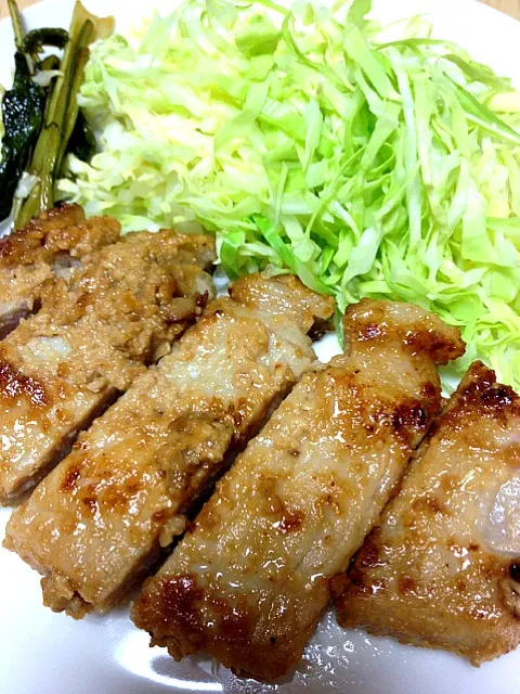 Snapdishの料理写真:12/11晩 豚のみそ漬け焼き|myuさん