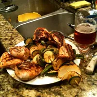 Fajita-style chicken with grilled vegetables.|Bob Plutaさん