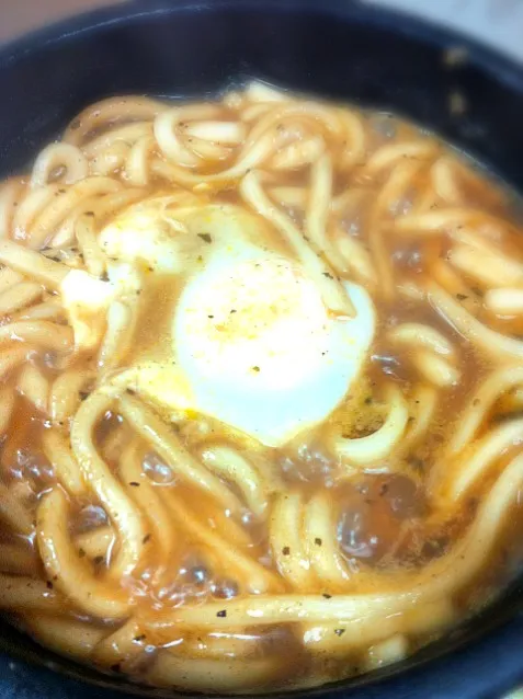 カレー鍋の後のカレーうどん|まっちゃらさん