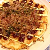 Snapdishの料理写真:お好み焼き完成(*´ω｀)|にゃむさん