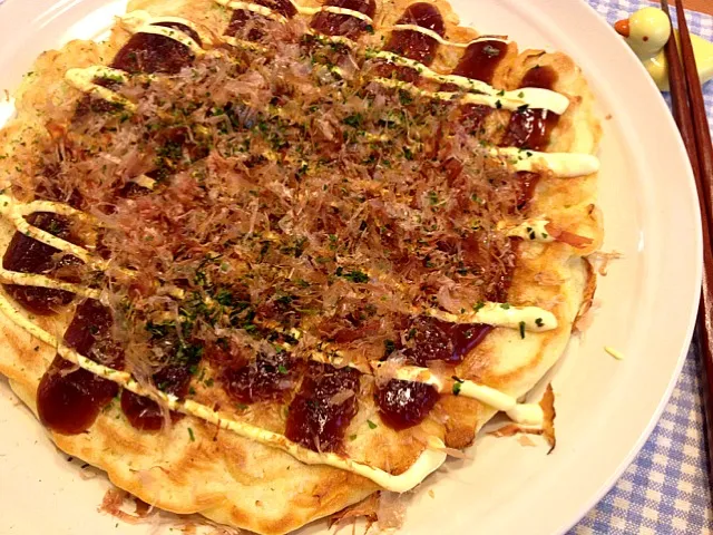 Snapdishの料理写真:お好み焼き完成(*´ω｀)|にゃむさん