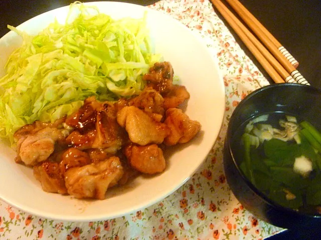 Snapdishの料理写真:チキン照り焼きー♪|yaschanさん