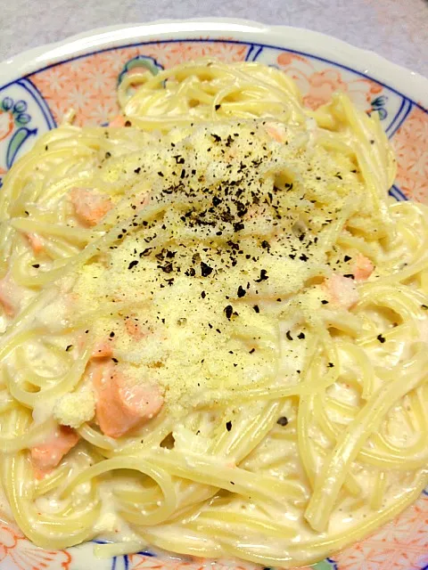 辛子明太子とサーモンのパスタ|Satoeさん