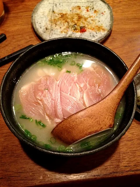 Snapdishの料理写真:霜降り地鶏のスープ茶漬け|nakasyさん