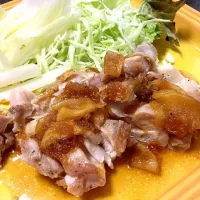 鶏の塩焼きにリンゴのジャムをソースにして、、、|hiroyonさん