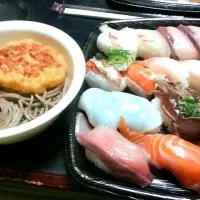 Snapdishの料理写真:年越しそば＆おすし|miiaさん