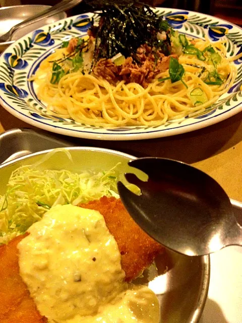 今日の給食 白身魚のタルタルソース＆和風ツナおろしパスタ|ダンディ☆和田さん