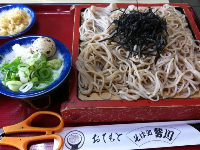 ざる蕎麦。豊橋ではうずらの卵が付くのが定番|大石さん