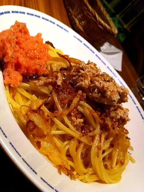 spaghetti with tarako sauce|Sningさん