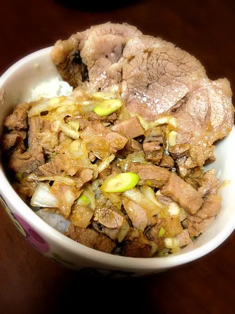 Snapdishの料理写真:ネギ焼豚丼|TOMOさん