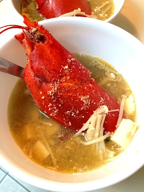 Snapdishの料理写真:lobster miso veggie soup|nini little rainさん