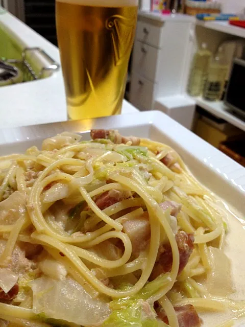 Snapdishの料理写真:豆乳パスタ|いちえさん