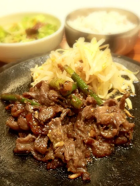 ニンニクの芽と牛ハラミランチ|mさん