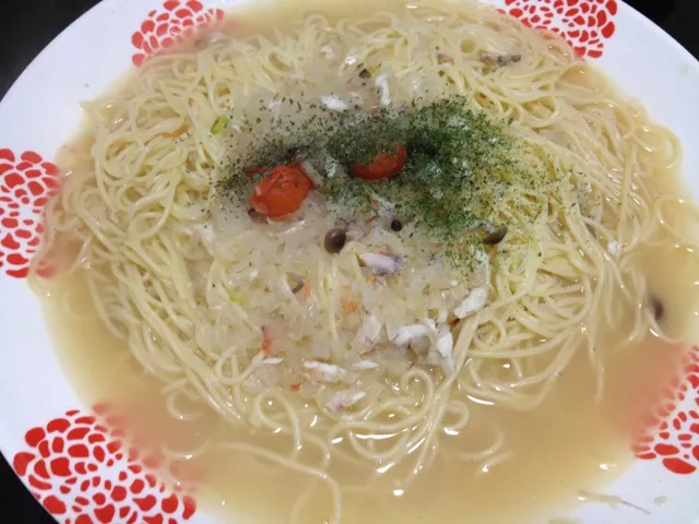 アクアパッツァの残ったスープで作ったパスタ|kanaeさん