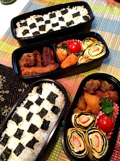 チェッカーご飯弁当|かずさん