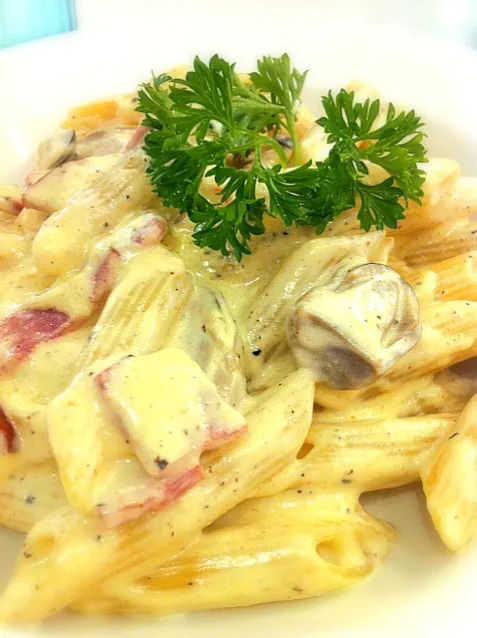 turkey ham carbonara|Tinky 🍒さん