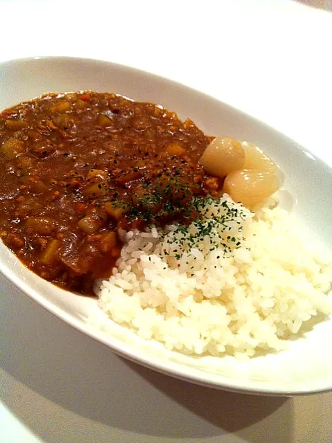 Snapdishの料理写真:挽肉カレー|あみん´ω`)ﾉさん