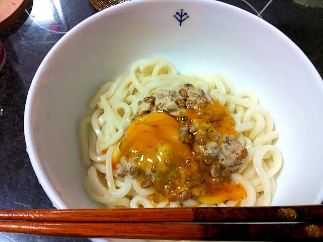 納豆釜玉うどん|marukanaさん