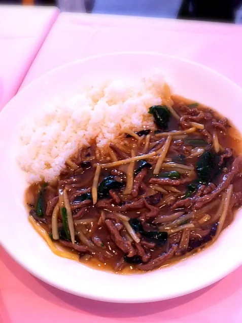 牛肉入りあん掛けご飯|塩豚骨さん