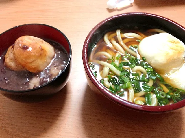 Snapdishの料理写真:力うどん＆ぜんざい|harixさん