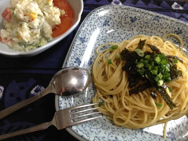 お吸い物の和風パスタ、ポテトサラダ|yukikoさん