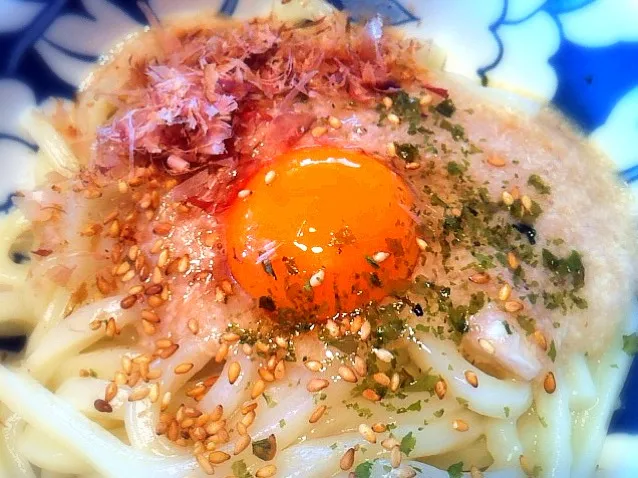 とろっとろの山かけ温うどん|インコさんさん