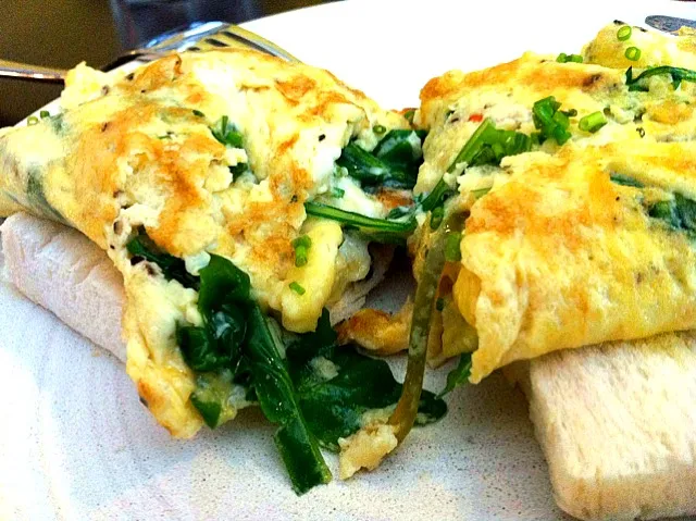 goat's cheese omelette on toast|karen limさん