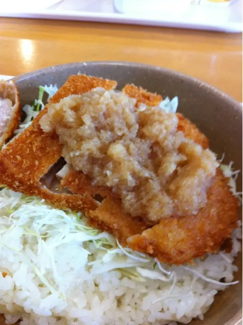 Snapdishの料理写真:カツ丼で。いつもの学食にて。味はおろしのみ。。。|yxxtsさん