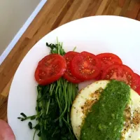 Open Faced Egg Sandwich with Spinach Pesto and Pea Shoots|Michelleさん